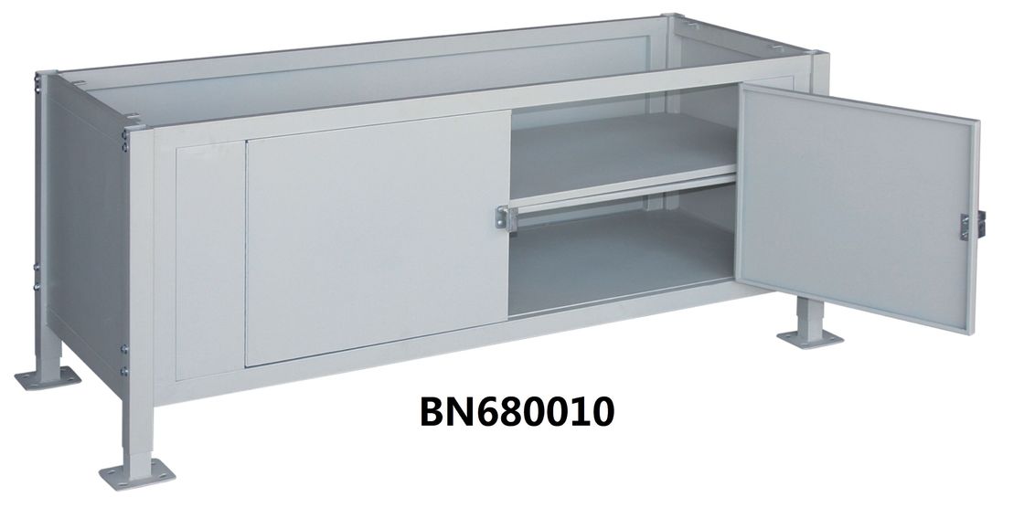 Regulowana wysokość Industrial Work Benches With Cabinets And Drawers Zamykane drzwi dostawca